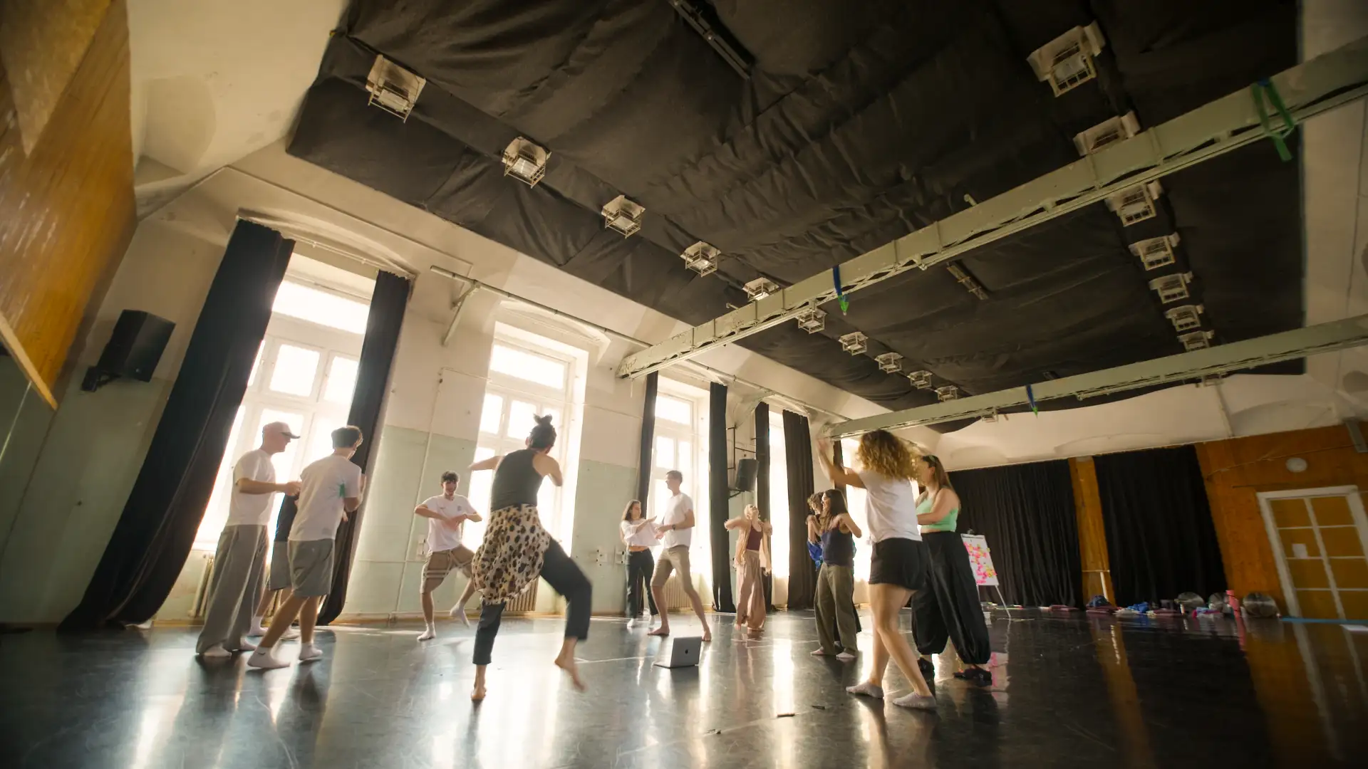 Workshop group discussion and movement exercise